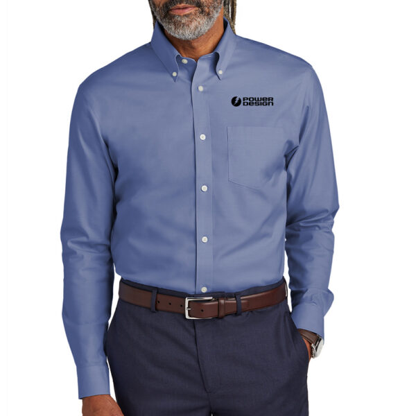 Cobalt-Blue-Men's-Brooks-Brothers-Wrinkle-Free-Stretch-Pinpoint-Shirt