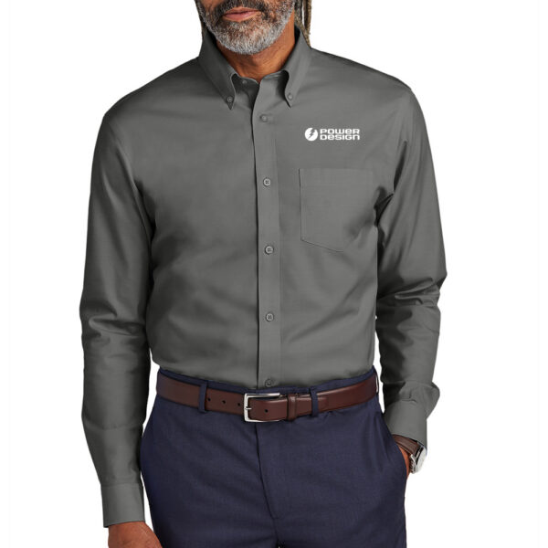 Black-Brooks-Brothers®-Men's-Wrinkle-Free-Stretch-Pinpoint-Shirt