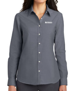 Ladies-Black-Port-Authority®-SuperPro™-Oxford-Shirt