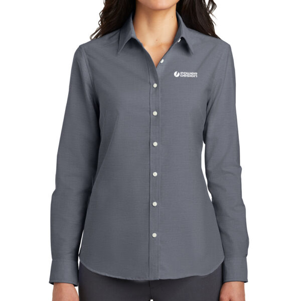 Ladies-Black-Port-Authority®-SuperPro™-Oxford-Shirt