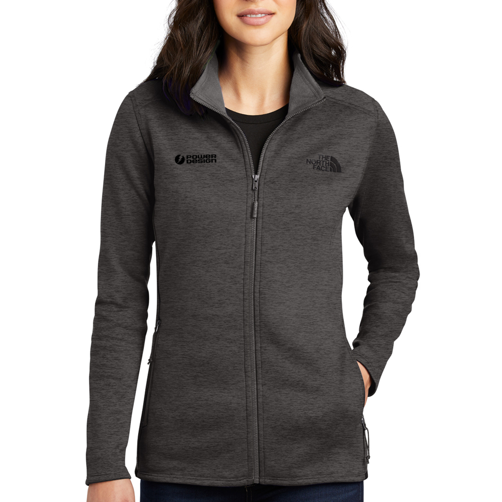 Ladies-Dark-Grey-Heather-The-North-Face®-Skyline-Full-Zip-Fleece-Jacket