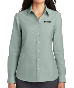 Ladies-Green-Port-Authority®-SuperPro™-Oxford-Shirt
