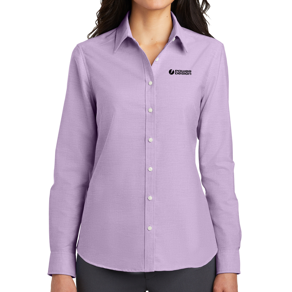 Ladies-Soft-Purple-Port-Authority®-SuperPro™-Oxford-Shirt