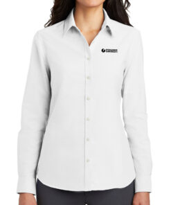Ladies-White-Port-Authority®-SuperPro™-Oxford-Shirt