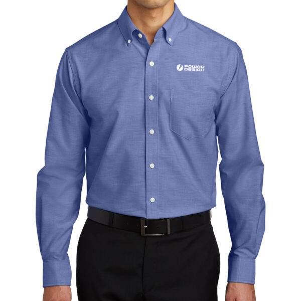 Navy-Port-Authority®-SuperPro™-Oxford-Shirt
