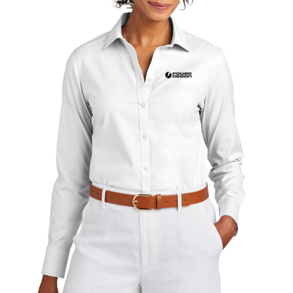 White-Brooks-Brothers®-Ladies-Wrinkle-Free-Stretch-Pinpoint-Shirt