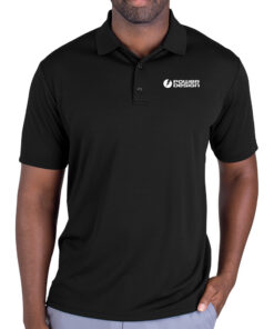 Black-Mens-Polyester-Mesh-Polo