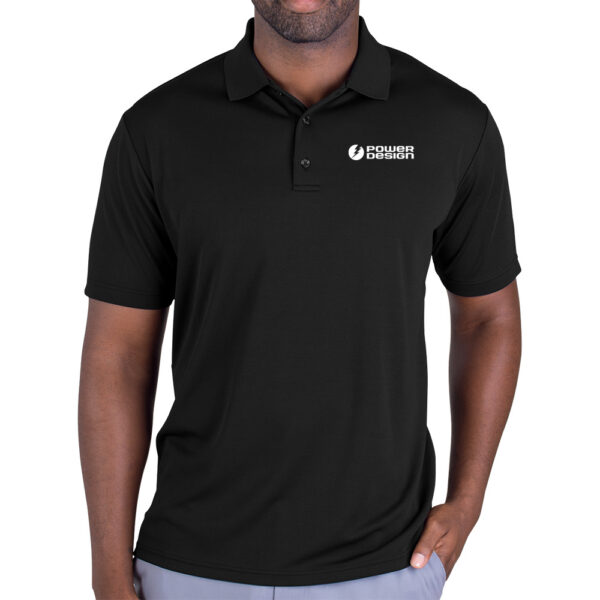 Black-Mens-Polyester-Mesh-Polo