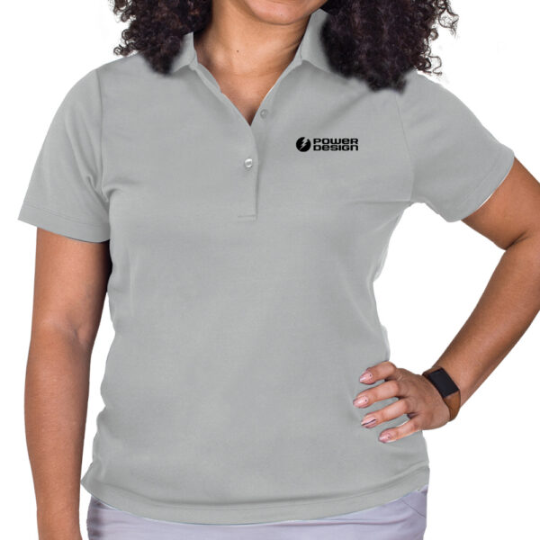 Gray-Ladies-Polyester-Mesh-Polo