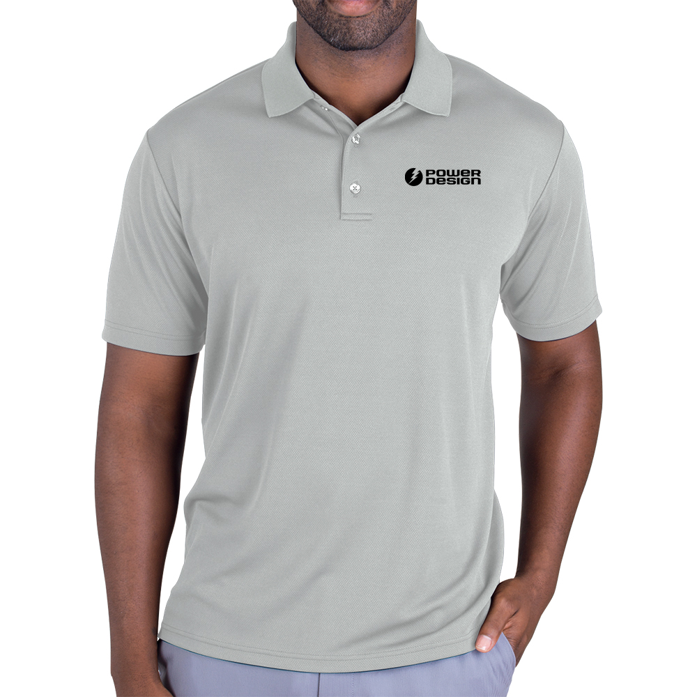 Gray-Mens-Polyester-Mesh-Polo