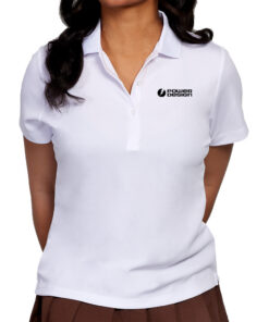 White-Ladies-Polyester-Mesh-Polo