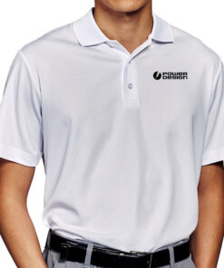 White-Mens-Polyester-Mesh-Polo
