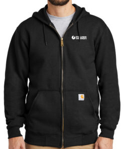 Black-Carhartt-Men's-Midweight-Hooded-Zip-Front-Sweatshirt