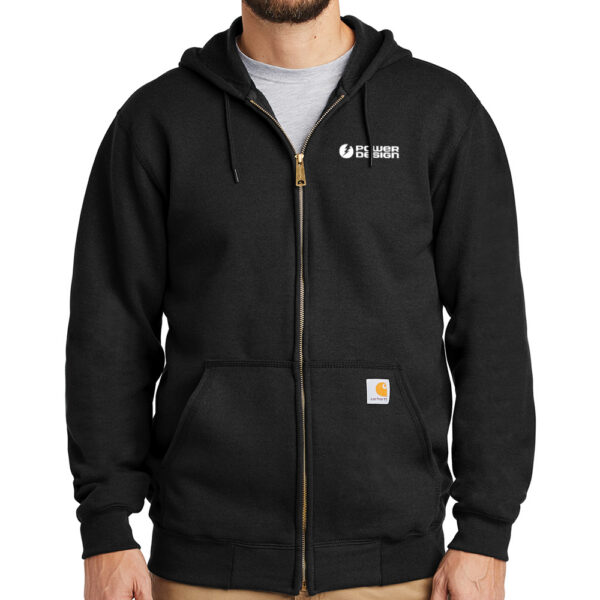 Black-Carhartt-Men's-Midweight-Hooded-Zip-Front-Sweatshirt