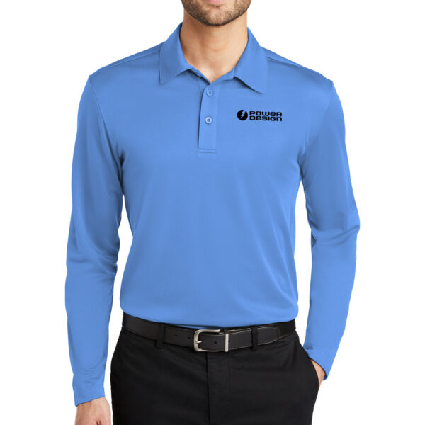 Carolina-Blue-Men's-Silk-Touch-Performance-Long-Sleeve-Polo
