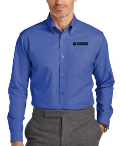 Cobalt-Blue-Men's-Brooks-Brothers-Wrinkle-Free-Stretch-Nailhead-Shirt