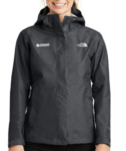 Dark-Grey-Heather-Ladies-North-Face-Dry-Vent-Rain-Jacket