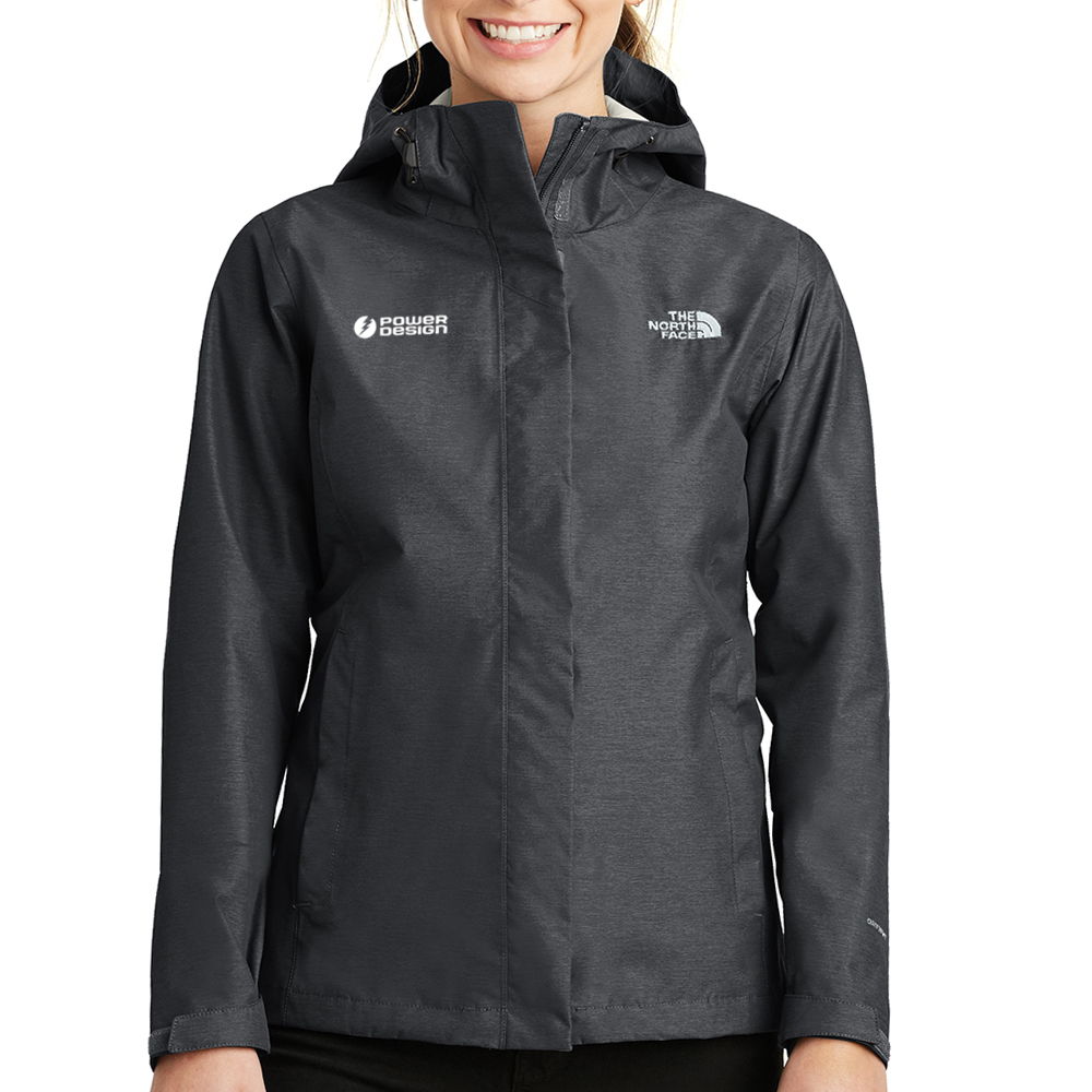 Dark-Grey-Heather-Ladies-North-Face-Dry-Vent-Rain-Jacket