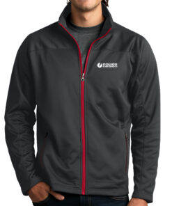 Dark-Grey-Sport-Red-Men's-Softshell-Fleece-Jacket