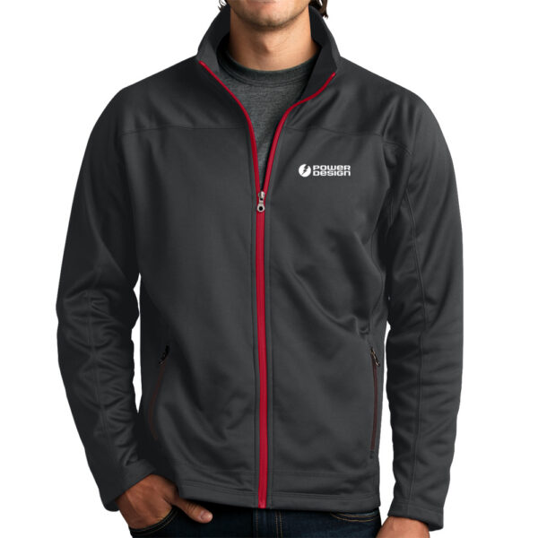 Dark-Grey-Sport-Red-Men's-Softshell-Fleece-Jacket