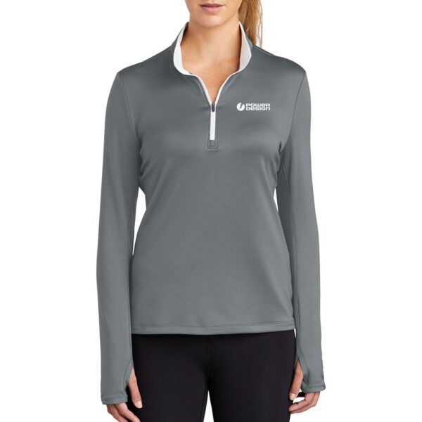 Dark-Grey-White-Ladies-Nike-Dri-FIT-Stretch-1-2-Zip