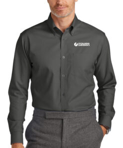 Deep-Black-Men's-Brooks-Brothers-Wrinkle-Free-Stretch-Nailhead-Shirt