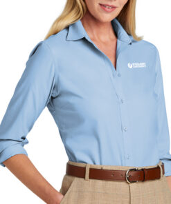 Newport-Blue-Ladies-Brooks-Brothers-Wrinkle-Free-Stretch-Nailhead-Shirt