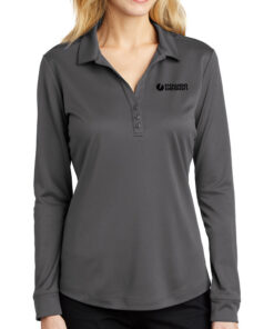 Steel-Grey-Ladies-Silk-Touch-Performance-Long-Sleeve-Polo