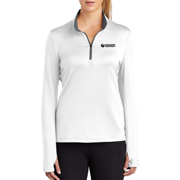 White-Dark-Grey-Ladies-Nike-Dri-FIT-Stretch-1-2-Zip