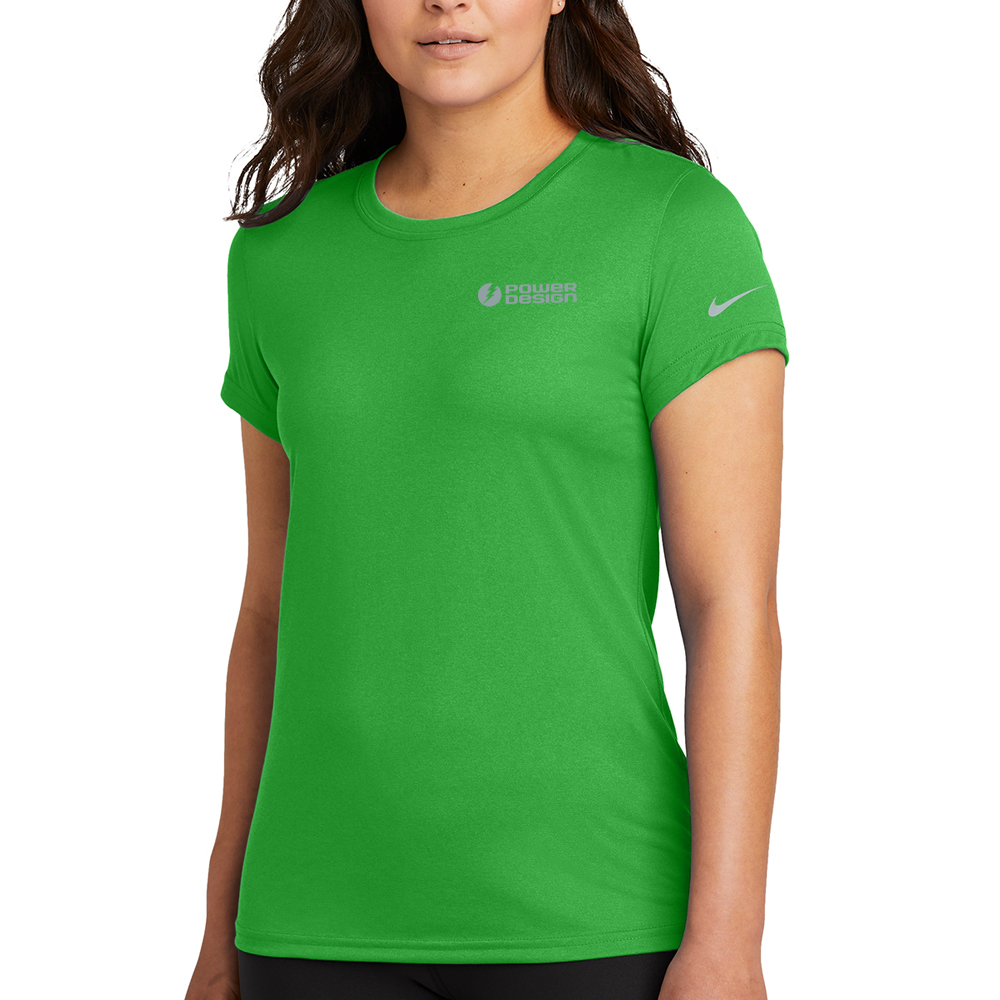 Apple-Green-Nike-Ladies-Swooshe-Sleeve-rLegend-Tee
