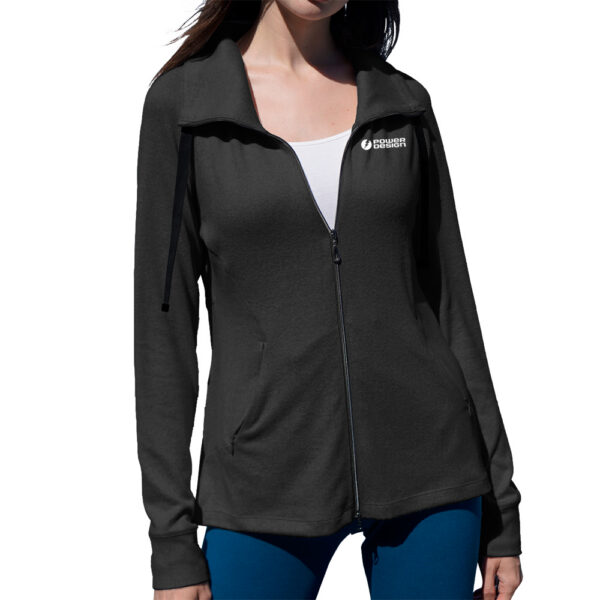 Black-Greg-Norman-Ladies'-Mock-Neck-Full-Zip-Jacket