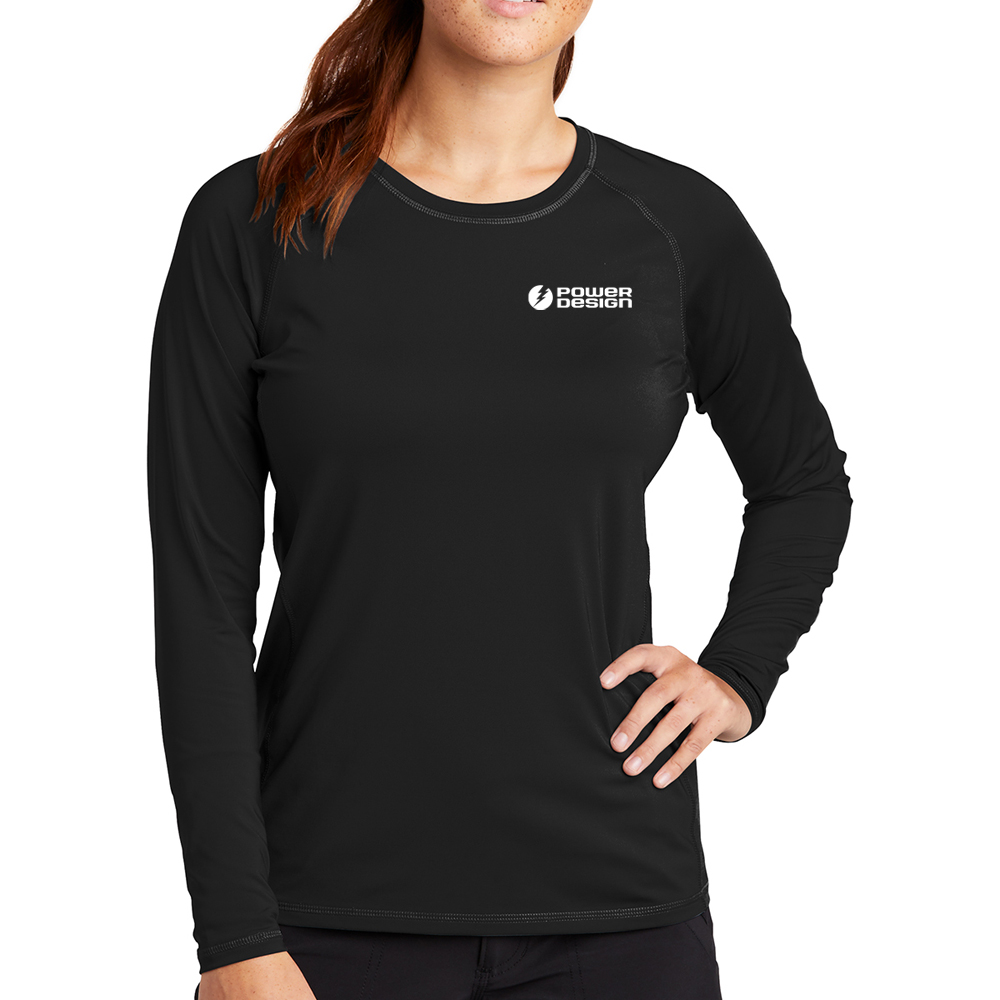 Black-Sport-Tek-Ladies-Long-Sleeve-Rashguard