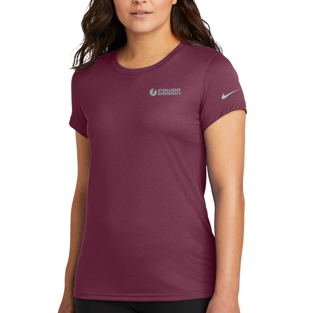 Deep-Maroon-Nike-Ladies-Swooshe-Sleeve-rLegend-Tee
