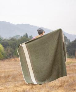 Green-Brown-3Wool-Blend-Blanket
