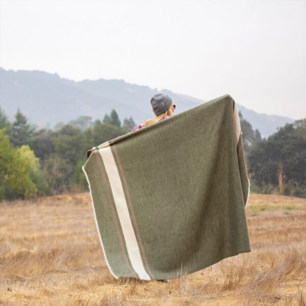 Green-Brown-3Wool-Blend-Blanket