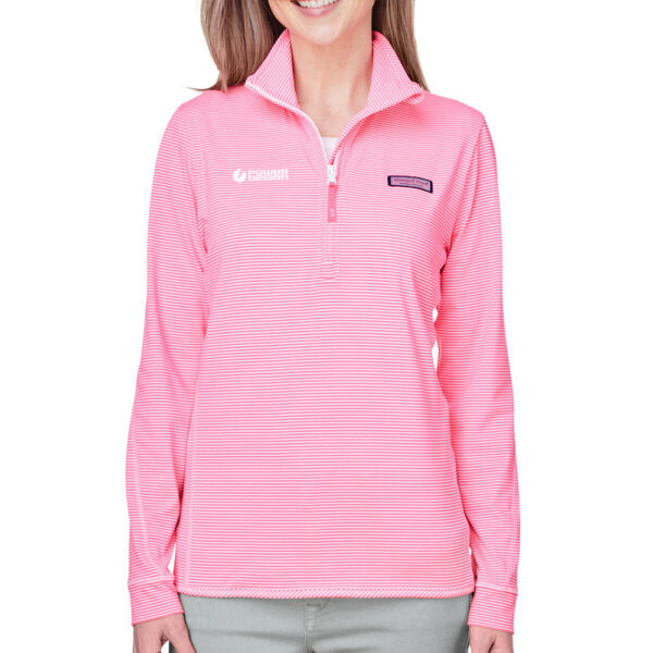 Vineyard Vines Ladies' Microstripe Sankaty Half-Zip Pullover