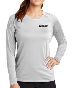 White-Sport-Tek-Ladies-Long-Sleeve-Rashguard