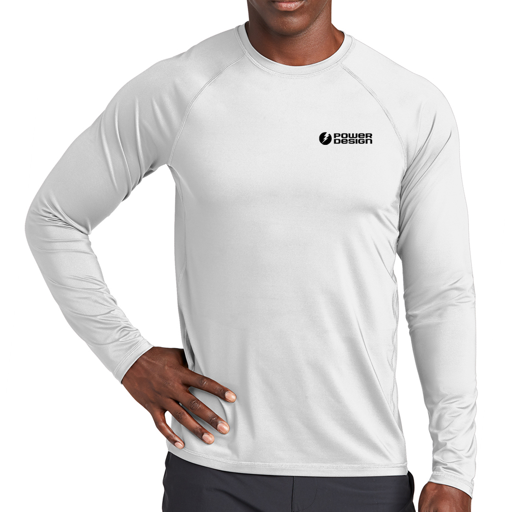 White-Sport-Tek-Men's-Long-Sleeve-Rashguard