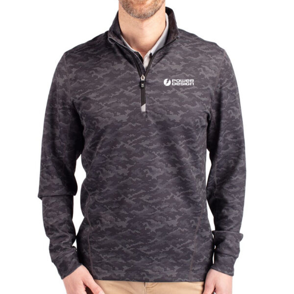 Cutter & Buck Men's Stretch Camo Print Eco Quarter Zip