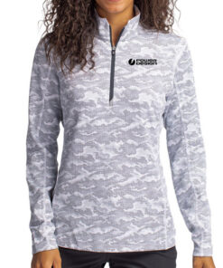 Cutter & Buck Ladies' Stretch Camo Print Eco Quarter Zip