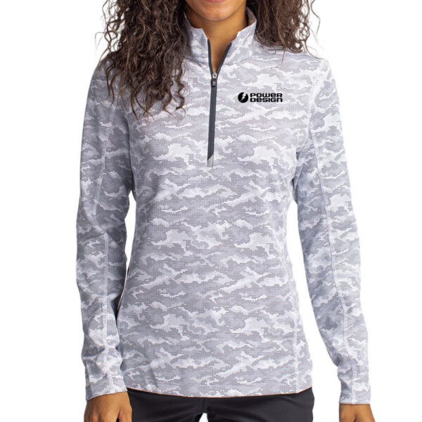Cutter & Buck Ladies' Stretch Camo Print Eco Quarter Zip