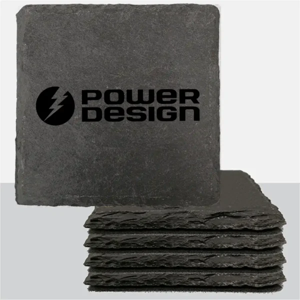 Alternative view of Square Slate Coasters - 4 Pack