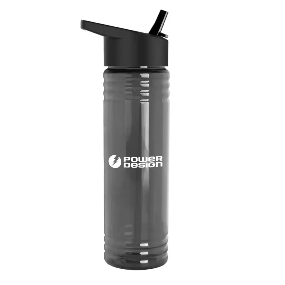 Slim Fit Water Bottles w/ Flip Straw, 24 oz