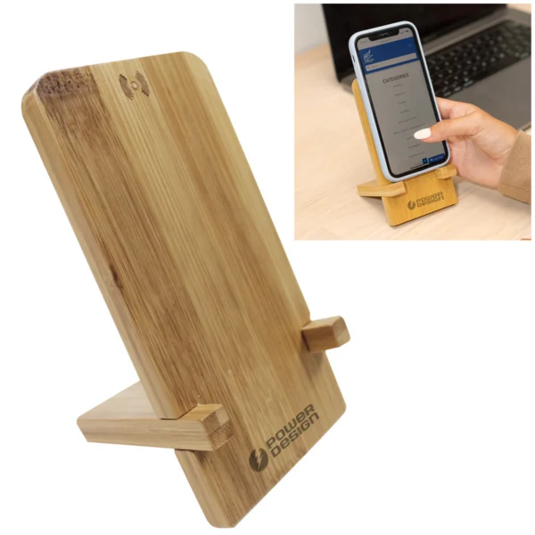 Alternative view of Bamboo Wireless Charger Phone Stand