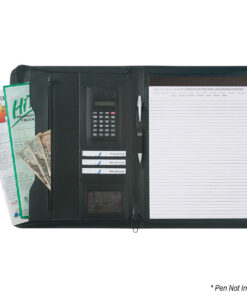 Alternative view of Leather Look Zippered Portfolio w/Calculator