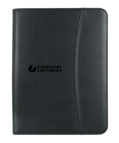 Leather Look Zippered Portfolio w/Calculator