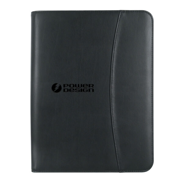 Leather Look Zippered Portfolio w/Calculator