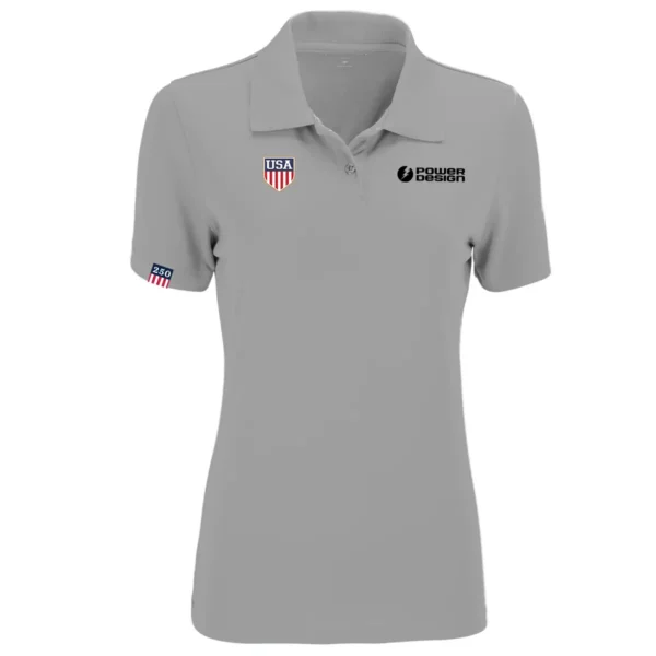 Alternative view of USA Women's Omega Solid Mesh Tech Polo